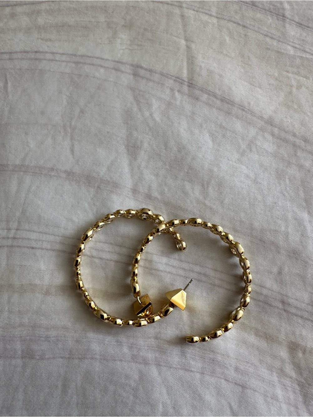 Alexis Bittar Gold Beaded Hoop Earrings - Picture 7 of 13